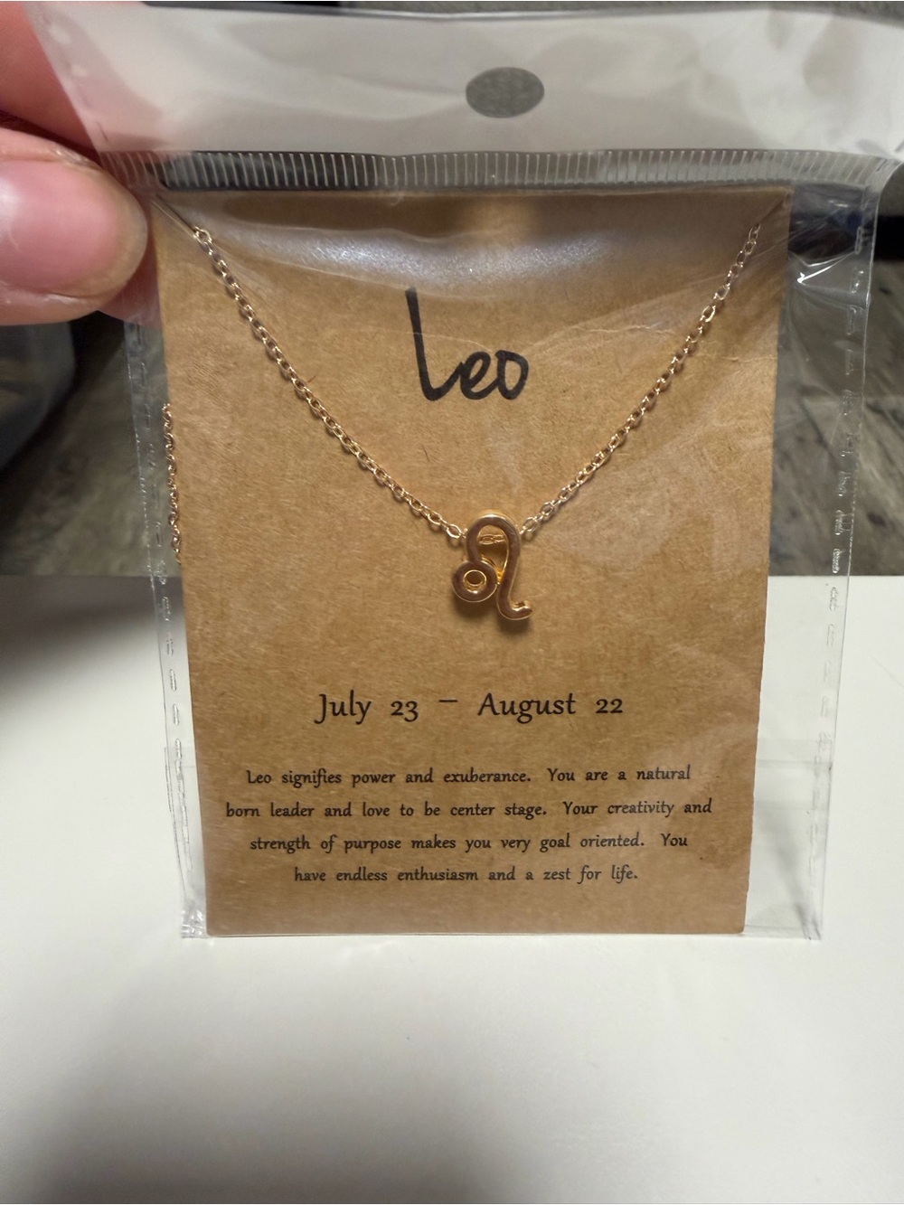 Leo Zodiac Necklace - Gold Leo Pendant